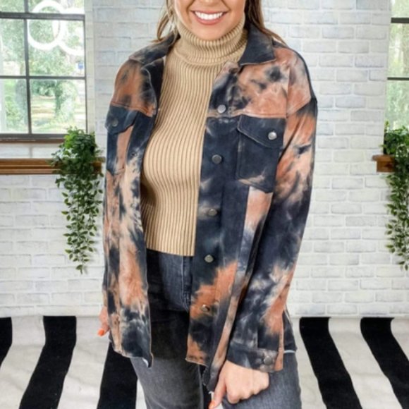 Women's TIE-DYED SHIRT JACKET - Picture 2 of 3